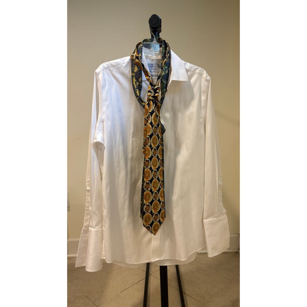 *FREE TIES*  Charles Tyrwhitt Non-Iron Oxford Shirt White (16/33)